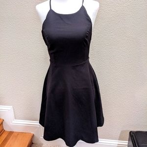 Scalloped Backless Little Black Dress